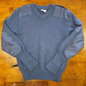 British Royal Air Force Cadet Blue Wool Utility Military Sweater Medium Unisex